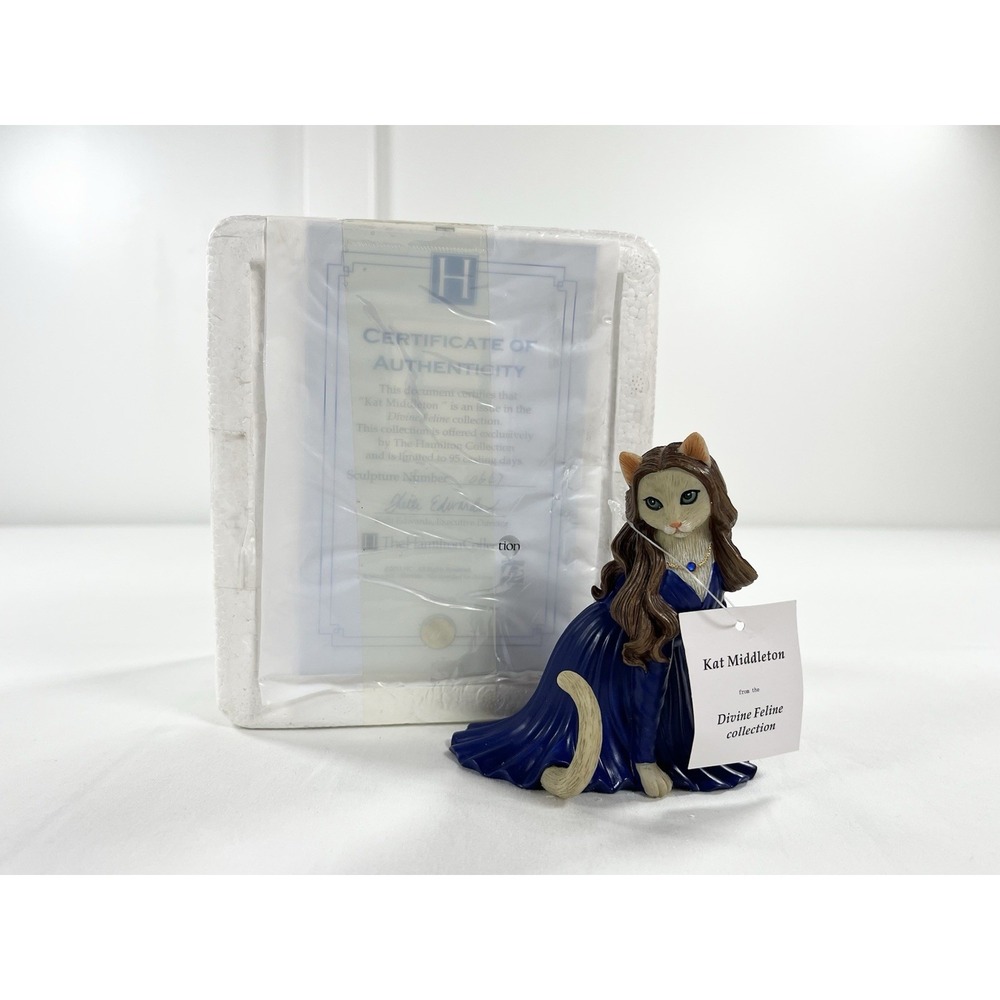 New Hamilton Collection Devine Feline "Kat Middleton" Cat‎ Figurine COA Numbered